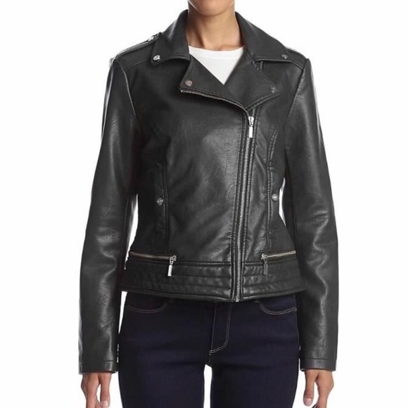bernardo black leather jacket